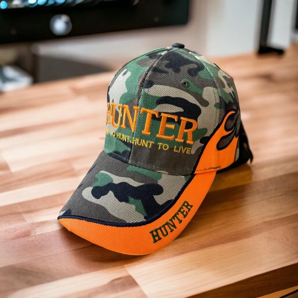Adjustable Hunter Live To Hunt, Hunt Lo Live Hat | Embroidery Camo Hats - Picture 2 of 3